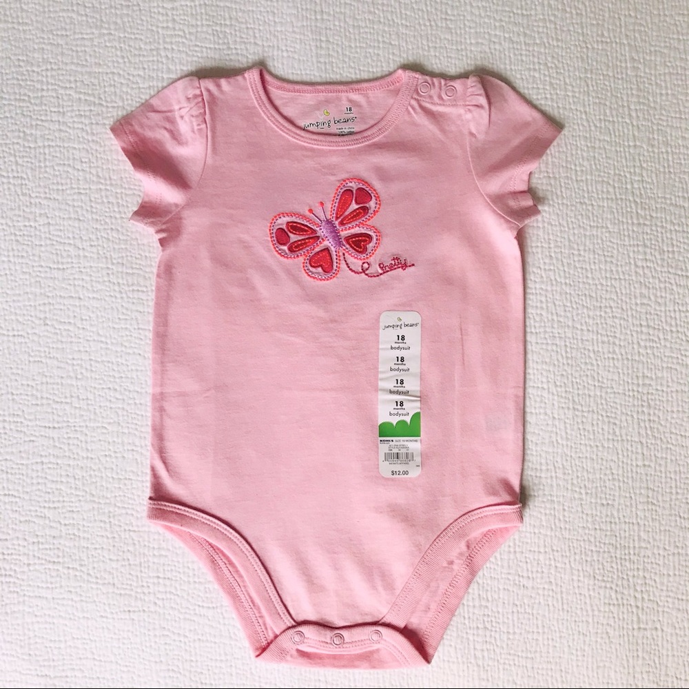 🌟 NEW Jumping Beans Pink Butterfly Onesie / Bodysuit